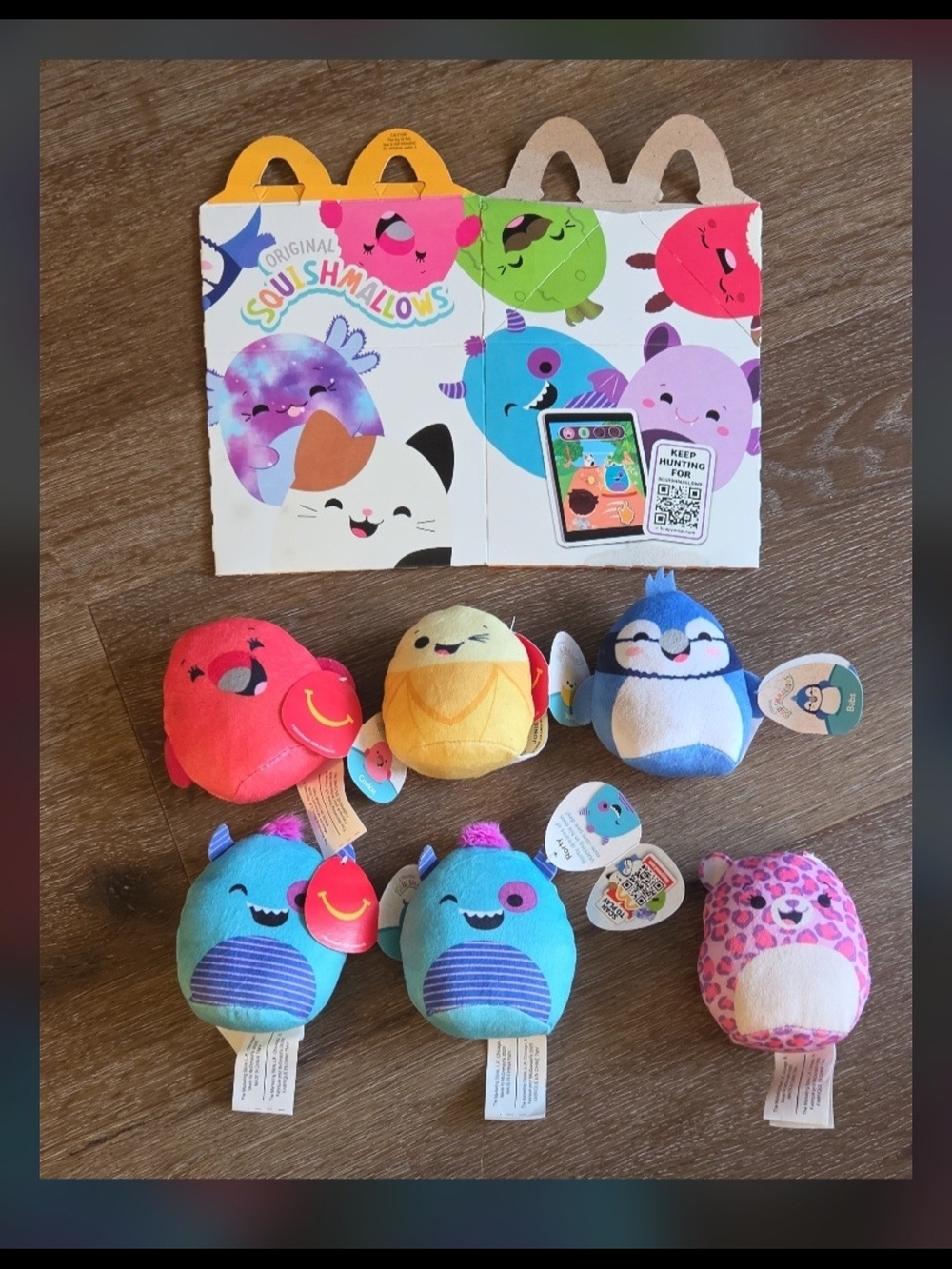 McDonald’s Squishmallows Happy Meal Plush Lot of 6 + Display Box